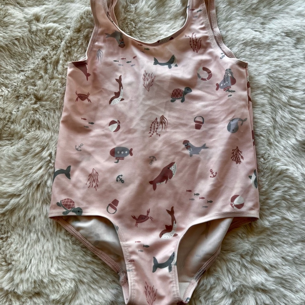 HM Pink Animal Print Swimsuit 18m-2T